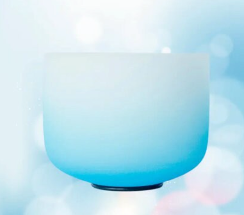 L22 - 432hz 8" Candy Blue Frosted Quartz Crystal Singing Bowl