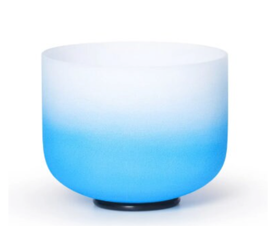 L32 - G Note Chakra Blue Radiant Throat Colour Crystal Singing Bowl 9 Inch