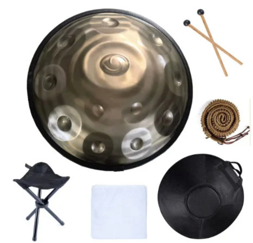 L59 - 440Hz D Minor 12 Notes Spiral Handpan Steel Tongue Hand Drum