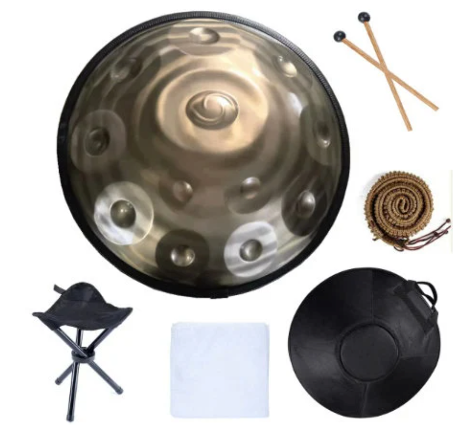 L60 - 440Hz D Minor 10 Notes Spiral Handpan Steel Tongue Hand Drum