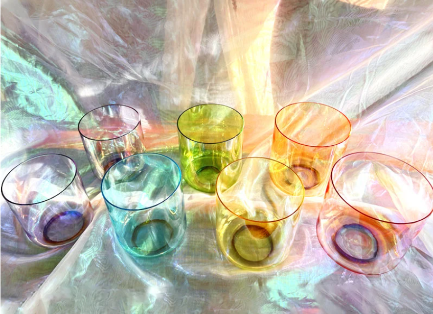 L65 - Cosmic Aurora Crystal Singing Bowl set.