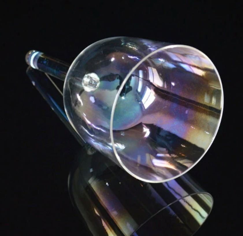 L66 - 7 Inch Chakra Tuned Hollow Handle Clear Crystal Singing Bowl