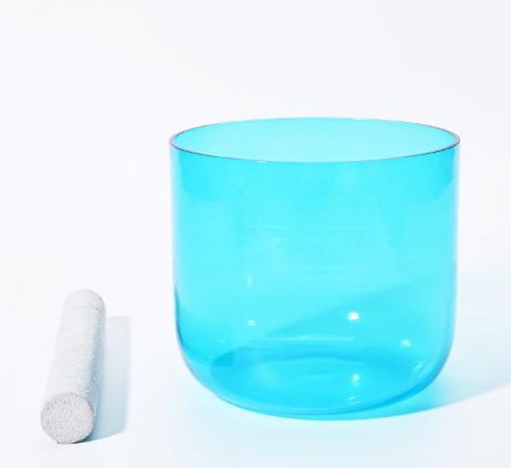 L83 - 6 Inch Blue Alchemy Clear Quartz Crystal Singing Bowl