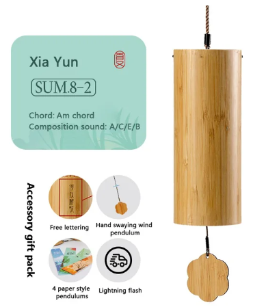 L115 - Meditation Chord Windbell Chakra Chimes Natural Bamboo Wind Chime For Outdoor Garden Patio Home Decoration Meditation Relaxation