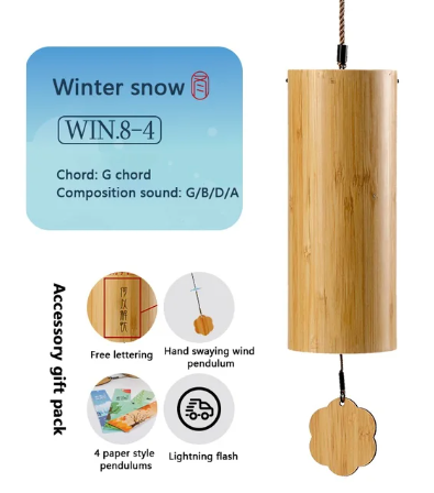 L115 - Meditation Chord Windbell Chakra Chimes Natural Bamboo Wind Chime For Outdoor Garden Patio Home Decoration Meditation Relaxation