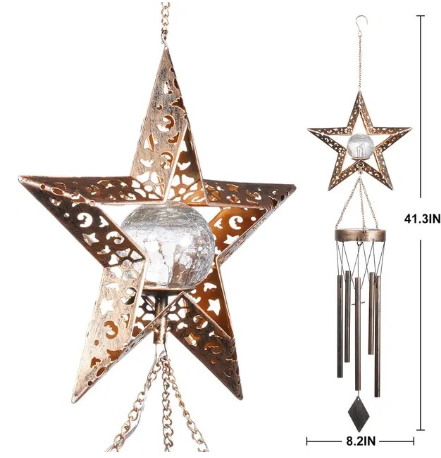 L115 - Outdoor Metal Wind Chimes Moon Sun Stars Wind Chime