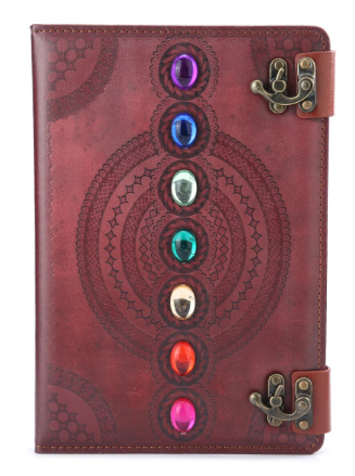 L124 -Weekly Planner Notebook Chakra Gemstone Leather Work Study Plan Notepad Journal Notebook Stationery