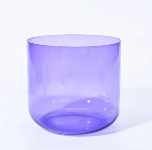 L40 - 6 Inch Purple Alchemy Clear Quartz Crystal Singing Bowl for Sound Healing with Free Mallet and O-ring