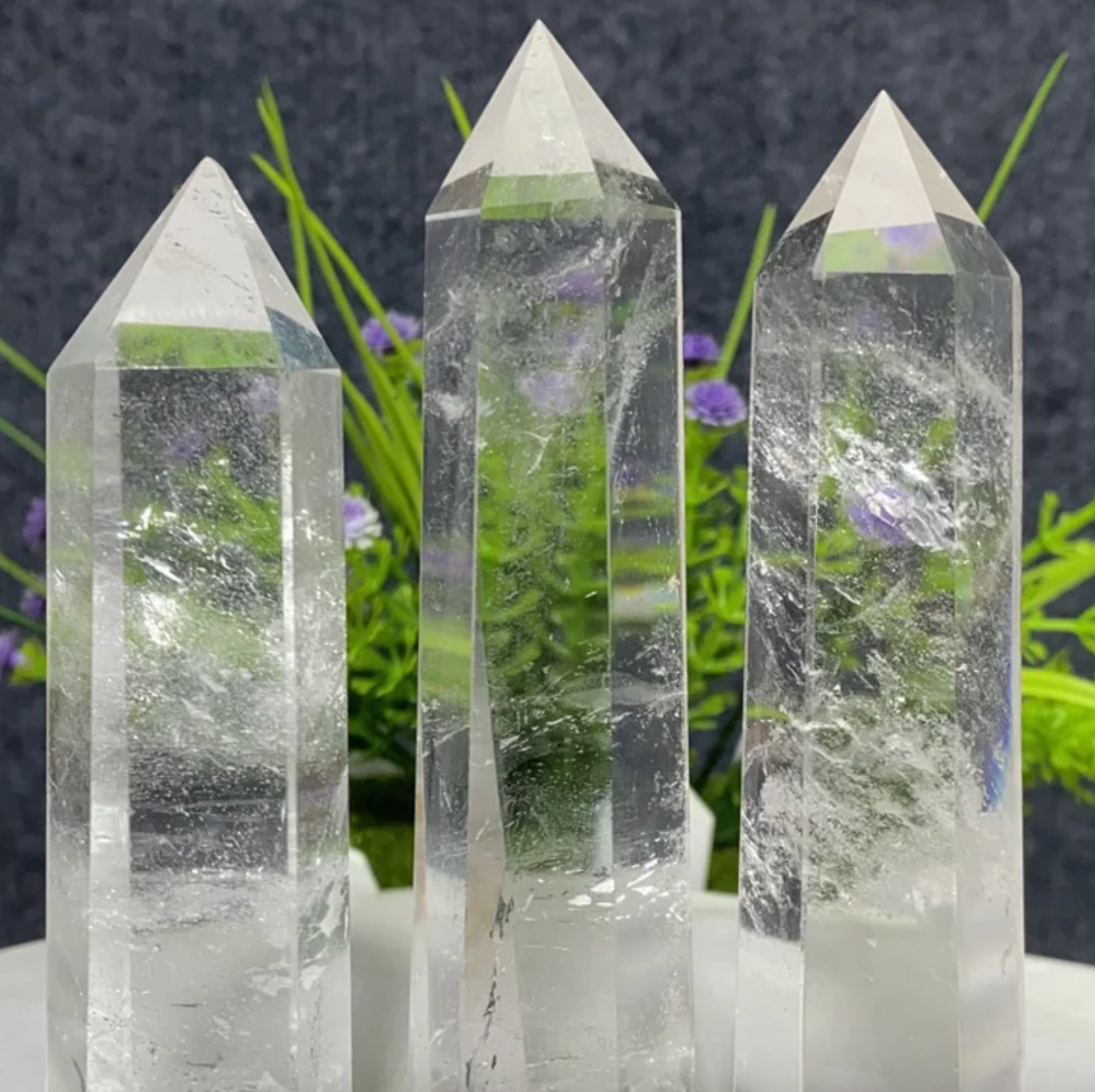 Clear Quartz Crystal 6-Sided Obelisk Tower 1.2kg 220mm x 60mm of amazing Quartz Crystal